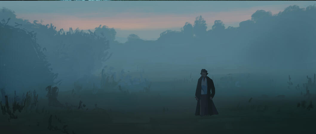 pride and prejudice study - blue